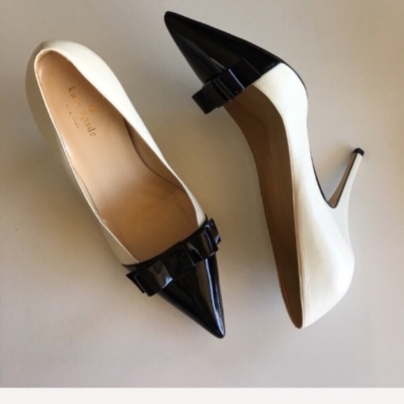 kate spade Shoes - { Kate Spade } bow accent leather heel
